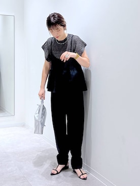 「アイテム（シュシュ）」を使った、はってぃーさん（レディース・168cm）の夏コーディネート