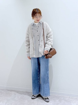 「GLOBAL WORK（グローバルワーク）のアイテム（シャツ/ブラウス）」を使った、はってぃーさん（レディース・168cm）の冬コーディネート