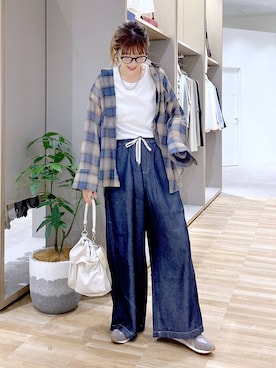 「GLOBAL WORK（グローバルワーク）のアイテム（スニーカー）」を使った、はってぃーさん（レディース・168cm）の夏コーディネート