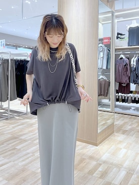 「GLOBAL WORK（グローバルワーク）のベーシックA4刺繍トート/ 316572（トートバッグ、その他）」を使った、はってぃーさん（レディース・168cm）の夏コーディネート