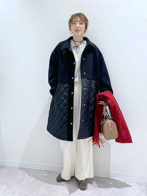 レトロ古着 ゴブラン柄 ニット切替 ビッグショールカラー ダブル ウールコートL 古着 90s ペルー製 Paul Stuart アーガイル チェック 総柄 100