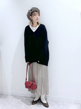 「GLOBAL WORK（グローバルワーク）のアイテム（パンプス）」を使った、はってぃーさん（レディース・168cm）の冬コーディネート