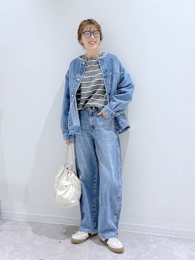 「GLOBAL WORK（グローバルワーク）のアイテム（デニムパンツ）」を使った、はってぃーさん（レディース・168cm）の冬コーディネート