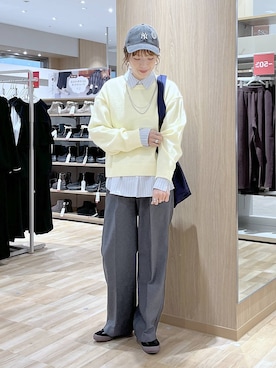 「GLOBAL WORK（グローバルワーク）のアイテム（帽子）」を使った、はってぃーさん（レディース・168cm）の冬コーディネート