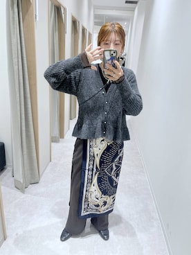 「アイテム（バンダナ/スカーフ）」を使った、はってぃーさん（レディース・168cm）の冬コーディネート