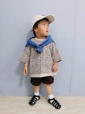 「アイテム（キャップ）」を使った、まろすけさん（キッズ・90cm）の夏コーディネート