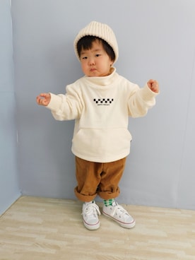 「ナベ部 好きな具材なに?!」｜まろすけさん（キッズ・80cm）の冬コーディネート