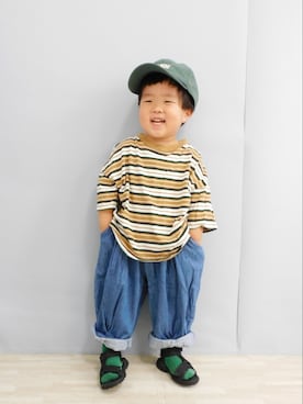 「アイテム（キャップ）」を使った、まろすけさん（キッズ・90cm）の夏コーディネート