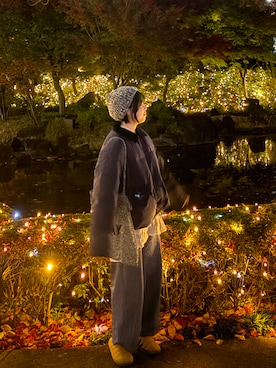 「アイテム（サンダル）」を使った、𝐚𝐤𝐚𝐫𝐢 さん（レディース・165cm）の冬コーディネート