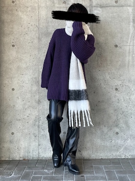 「Ellno Loset（エルノロゼット）のアイテム（ニット/セーター）」を使った、きょーちゃんさん（メンズ・168cm）の冬コーディネート