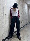 WIDE TAPERED PANTS/ワイド テーパード デニムパンツ（デニムパンツ 