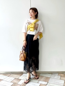 「Andemiu（アンデミュウ）のクリアトートバッグ940559（ショルダーバッグ）」を使った、manami00716さん（レディース・155cm）の夏コーディネート