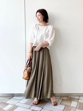 「Andemiu（アンデミュウ）のクリアトートバッグ940559（ショルダーバッグ）」を使った、manami00716さん（レディース・155cm）の夏コーディネート