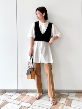 「andemiu」｜「アイテム（チュニック）」を使った、manami00716さん（レディース・155cm）の夏コーディネート