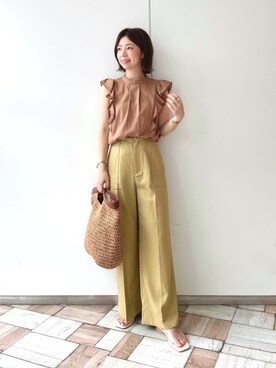 「Andemiu（アンデミュウ）のアイテム（クラッチバッグ）」を使った、manami00716さん（レディース・155cm）の夏コーディネート