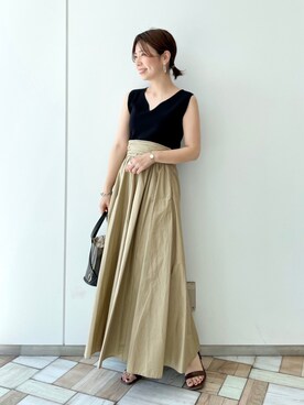 「Andemiu（アンデミュウ）のクリアトートバッグ940559（ショルダーバッグ）」を使った、manami00716さん（レディース・155cm）の夏コーディネート