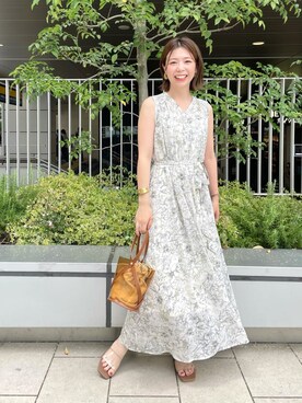 「Andemiu（アンデミュウ）のクリアトートバッグ940559（ショルダーバッグ）」を使った、manami00716さん（レディース・155cm）の夏コーディネート