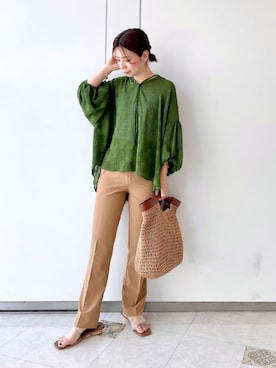 「Andemiu（アンデミュウ）のアイテム（クラッチバッグ）」を使った、manami00716さん（レディース・155cm）の夏コーディネート