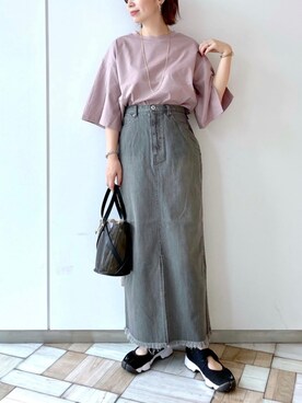 「Andemiu（アンデミュウ）のクリアトートバッグ940559（ショルダーバッグ）」を使った、manami00716さん（レディース・155cm）の夏コーディネート