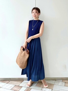 「Andemiu（アンデミュウ）のアイテム（クラッチバッグ）」を使った、manami00716さん（レディース・155cm）の夏コーディネート