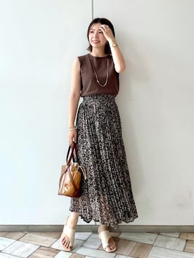 「Andemiu（アンデミュウ）のクリアトートバッグ940559（ショルダーバッグ）」を使った、manami00716さん（レディース・155cm）の夏コーディネート