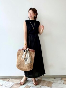 「秋先取りコーデ」｜「アイテム（クラッチバッグ）」を使った、manami00716さん（レディース・155cm）の夏コーディネート