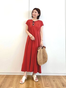「Andemiu（アンデミュウ）のアイテム（クラッチバッグ）」を使った、manami00716さん（レディース・155cm）の夏コーディネート