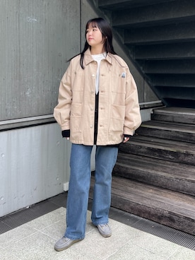 「花見」｜「アイテム（ブルゾン）」を使った、高平舞菜さん（レディース・159cm）の冬コーディネート