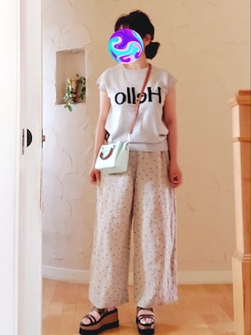 「ドットパンツ」｜Rei🌹な～なさん（レディース・154cm）の夏コーディネート