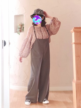 「La-gemme（ラジェム）のアイテム（サロペット/オーバーオール）」を使った、Rei🌹な～なさん（レディース・154cm）の冬コーディネート