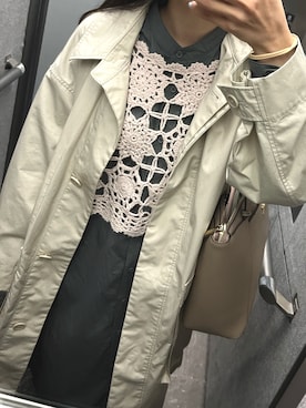 「UNIQLO（ユニクロ）のアイテム（ジャケット/アウター、ベージュ系）」を使った、yummy650さん（レディース・158cm）の春コーディネート