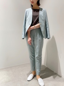 「COOLなこのコが仲間入り」｜「アイテム（ノーカラージャケット）」を使った、nagisaさん（レディース・158cm）の夏コーディネート
