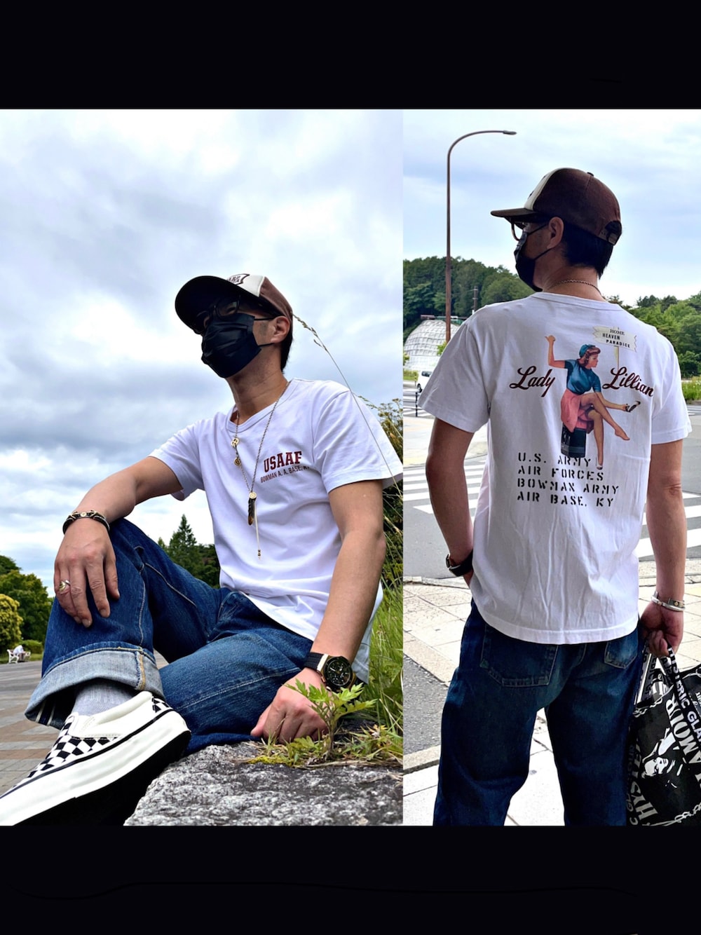 「バズリクソンズ、BUZZ RICKSON'S、大戦モデル、s501xx、バレンシア工場、VANS、STANDARD CALIFORNIA、アメカジ、お洒落さんとつながりたい、40s、おしゃれさんと繋がりたい」｜「Buzz Rickson'sのアイテム（Tシャツ/カットソー、ホワイト系）」を使った、怠惰ですけれども®︎さん（メンズ・170cm）の夏コーディネートの1枚目の写真