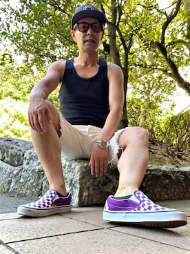 「アイテム（サングラス）」を使った、怠惰ですけれども®︎さん（メンズ・170cm）の夏コーディネート