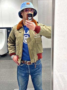 「アイテム（ミリタリージャケット）」を使った、怠惰ですけれども®︎さん（メンズ・170cm）の秋コーディネート