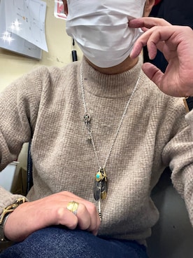 「フェザーネックレス」｜怠惰ですけれども®︎さん（メンズ・170cm）の冬コーディネート