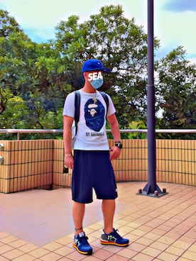 「アトランティックスターズ」｜「アイテム（Tシャツ/カットソー）」を使った、怠惰ですけれども®︎さん（メンズ・170cm）の夏コーディネート