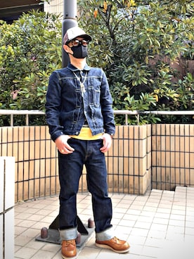 「TCB jeans（ティーシービージーンズ）のアイテム（ジャケット/アウター）」を使った、怠惰ですけれども®︎さん（メンズ・170cm）の春コーディネート