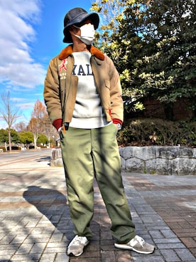 「Buzz Rickson's（バズリクソンズ）のアイテム」を使った、怠惰ですけれども®︎さん（メンズ・170cm）の冬コーディネート