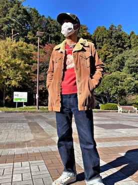 「アイテム（ムートンコート）」を使った、怠惰ですけれども®︎さん（メンズ・170cm）の秋コーディネート