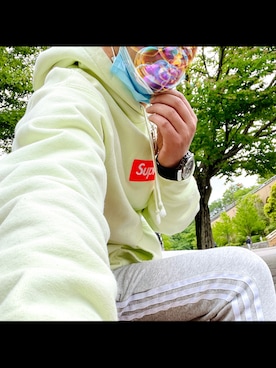 「アディダスオリジナルス」｜「アイテム（アナログ腕時計）」を使った、怠惰ですけれども®︎さん（メンズ・170cm）の秋コーディネート