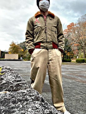 「Buzz Rickson's（バズリクソンズ）のアイテム（ジャケット/アウター）」を使った、怠惰ですけれども®︎さん（メンズ・170cm）の秋コーディネート