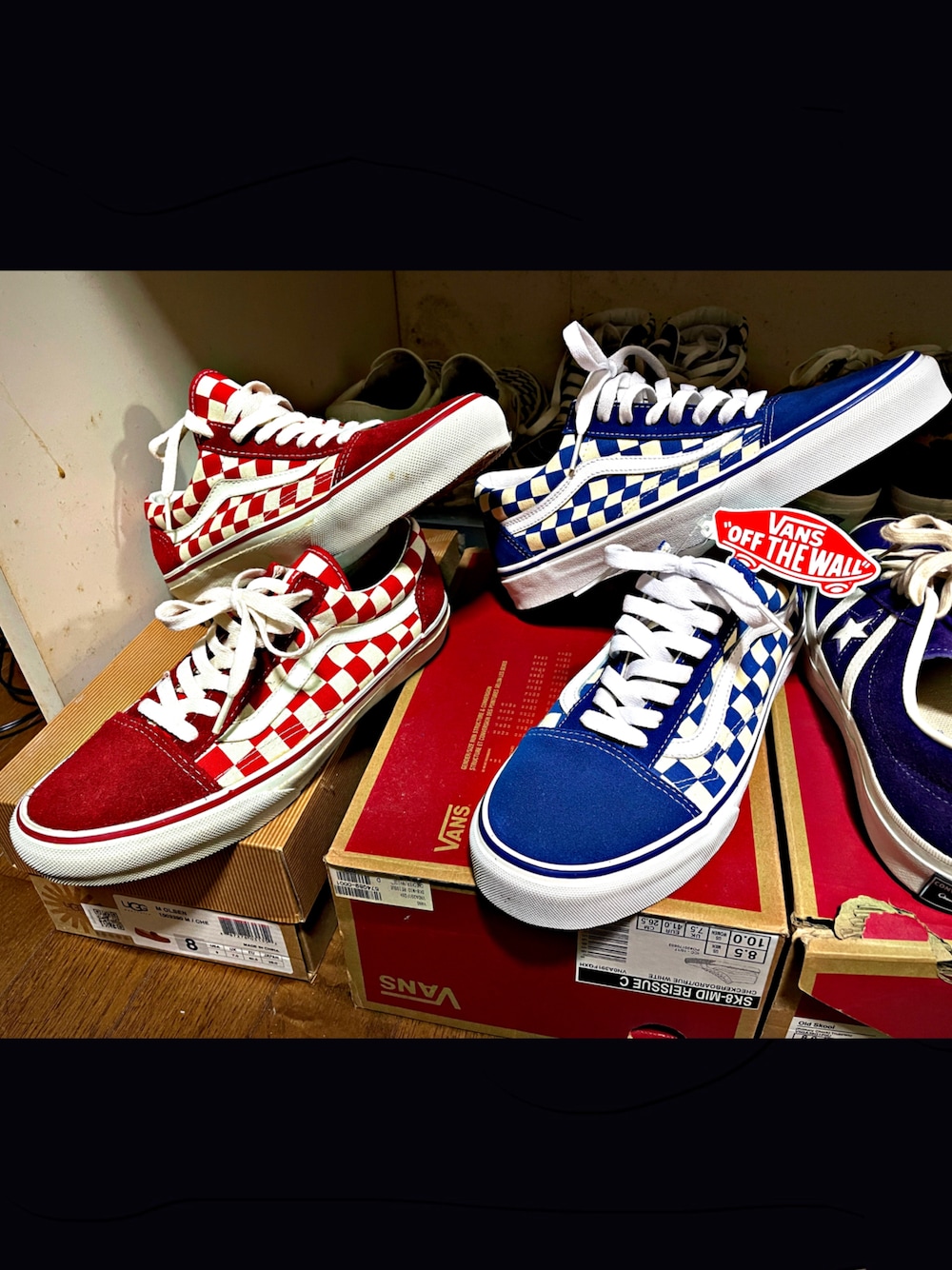 「oldskool、old skool、VANS、オールドスクール、ビンテージ、vintage、checkerboard、チェッカーボード、お洒落さんとつながりたい、おしゃれさんと繋がりたい、今日のコーデ、スニーカー、kicks」｜「VANSのアイテム（スニーカー、ブルー系）」を使った、怠惰ですけれども®︎さん（メンズ・170cm）の冬コーディネートの1枚目の写真