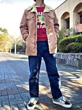 「アイテム（ムートンコート）」を使った、怠惰ですけれども®︎さん（メンズ・170cm）の秋コーディネート