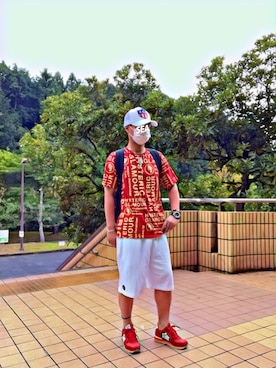 「kicks」｜「アイテム（帽子）」を使った、怠惰ですけれども®︎さん（メンズ・170cm）の夏コーディネート