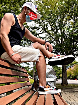 「REVENGE×STORM（リベンジストーム）のアイテム」を使った、怠惰ですけれども®︎さん（メンズ・170cm）の夏コーディネート