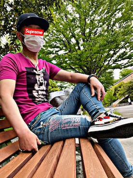 「REVENGE×STORM（リベンジストーム）のアイテム」を使った、怠惰ですけれども®︎さん（メンズ・170cm）の春コーディネート