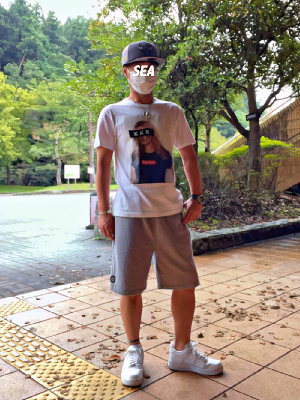 「NIKE、ナイキ、スニーカー、お洒落さんとつながりたい、おしゃれさんと繋がりたい、今日のコーデ、NEW ERA、god selection xxx、airforce1、エアフォースワン」｜「NEW ERAのアイテム（キャップ、グレー系）」を使った、怠惰ですけれども®︎さん（メンズ・170cm）の秋コーディネートの1枚目の写真
