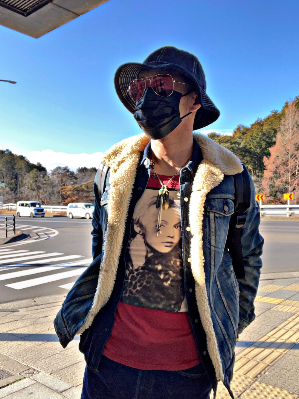 「M-37、ティアドロップサングラス、ナンバーナイン(NUMBER (N)INE)、NUMBER (N)INE、HYSTERIC GLAMOUR、ヒステリックグラマー、ティーエムティー(TMT)、TMT、アメカジ、お洒落さんとつながりたい、おしゃれさんと繋がりたい、今日のコーデ」｜「VINTAGEのアイテム（ハット、ブルー系）」を使った、怠惰ですけれども®︎さん（メンズ・170cm）の冬コーディネートの1枚目の写真