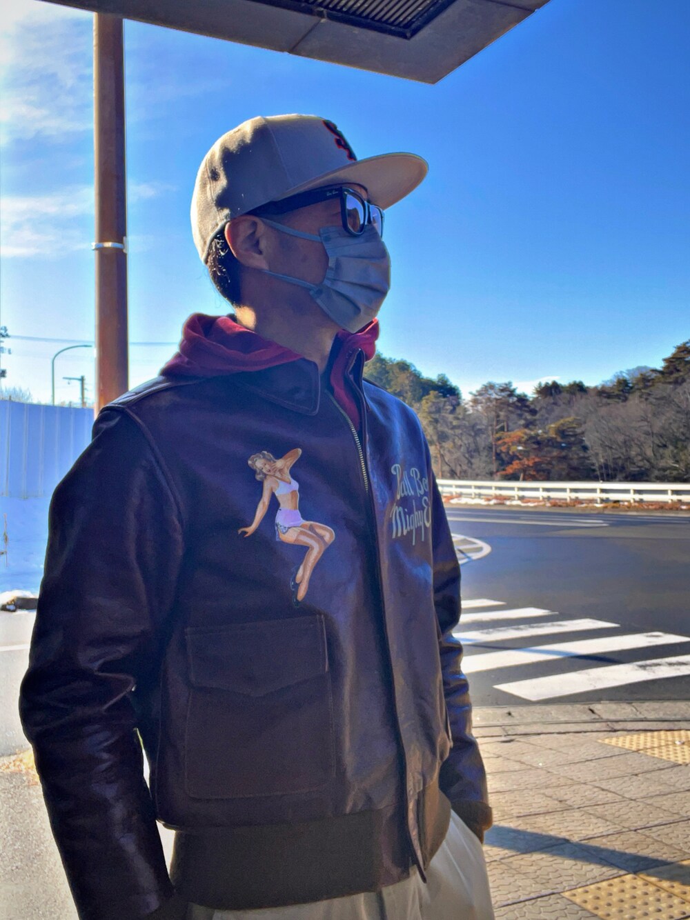 「スタンダードカリフォルニア、STANDARD CALIFORNIA、BUZZ RICKSON'S、ROUGH WEAR、ray-ban、アメカジ、お洒落さんとつながりたい、おしゃれさんと繋がりたい、今日のコーデ」｜「Buzz Rickson'sのアイテム（ミリタリージャケット、ブラウン系）」を使った、怠惰ですけれども®︎さん（メンズ・170cm）の冬コーディネートの1枚目の写真